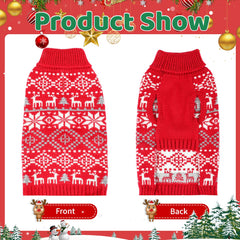Midollarle X-Large dog Christmas sweater with turtleneck for wind protection outdoors