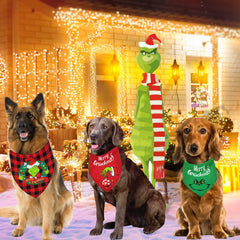 Midufrry Christmas dog bandana wreath design adds cheerful holiday charm.