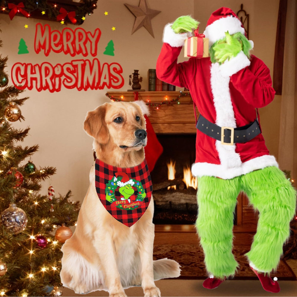 Midufrry Christmas dog bandana Merry Christmas text for celebratory ensembles.