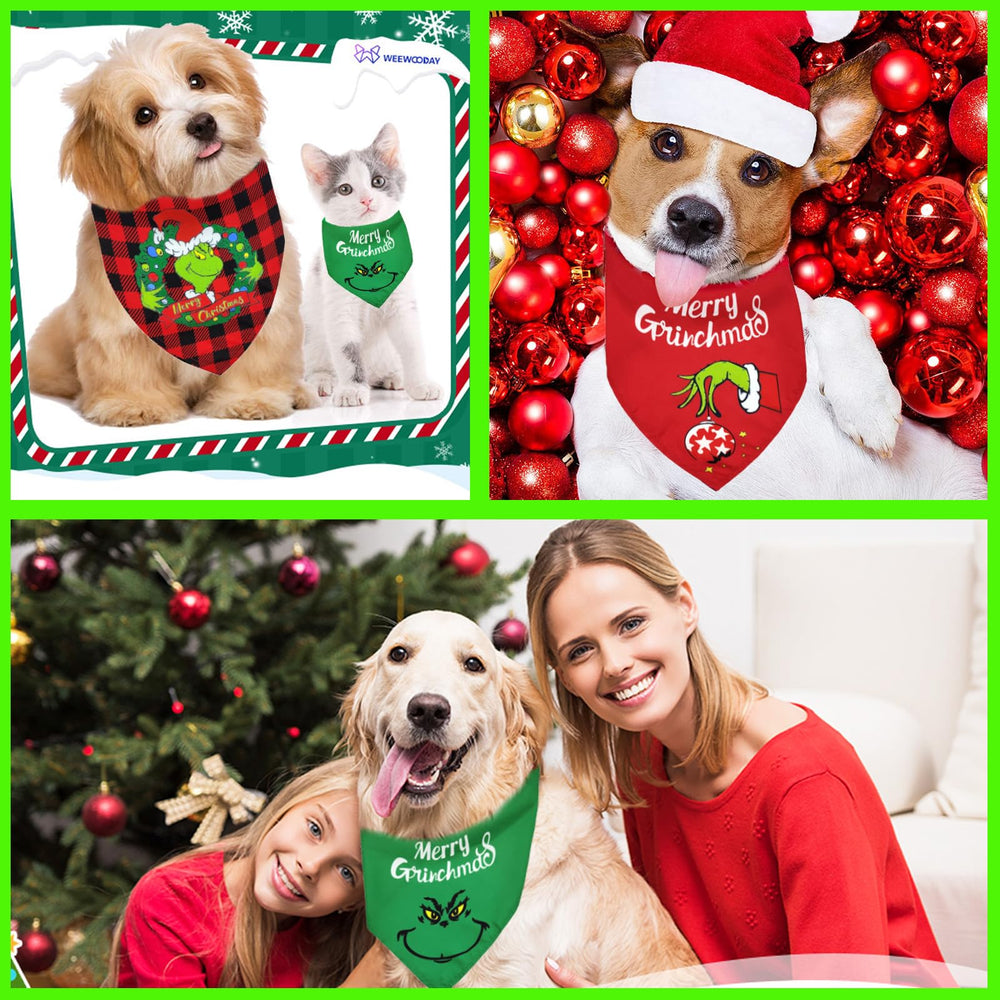 Midufrry Christmas dog bandana is photo-ready for parties and pet shows.