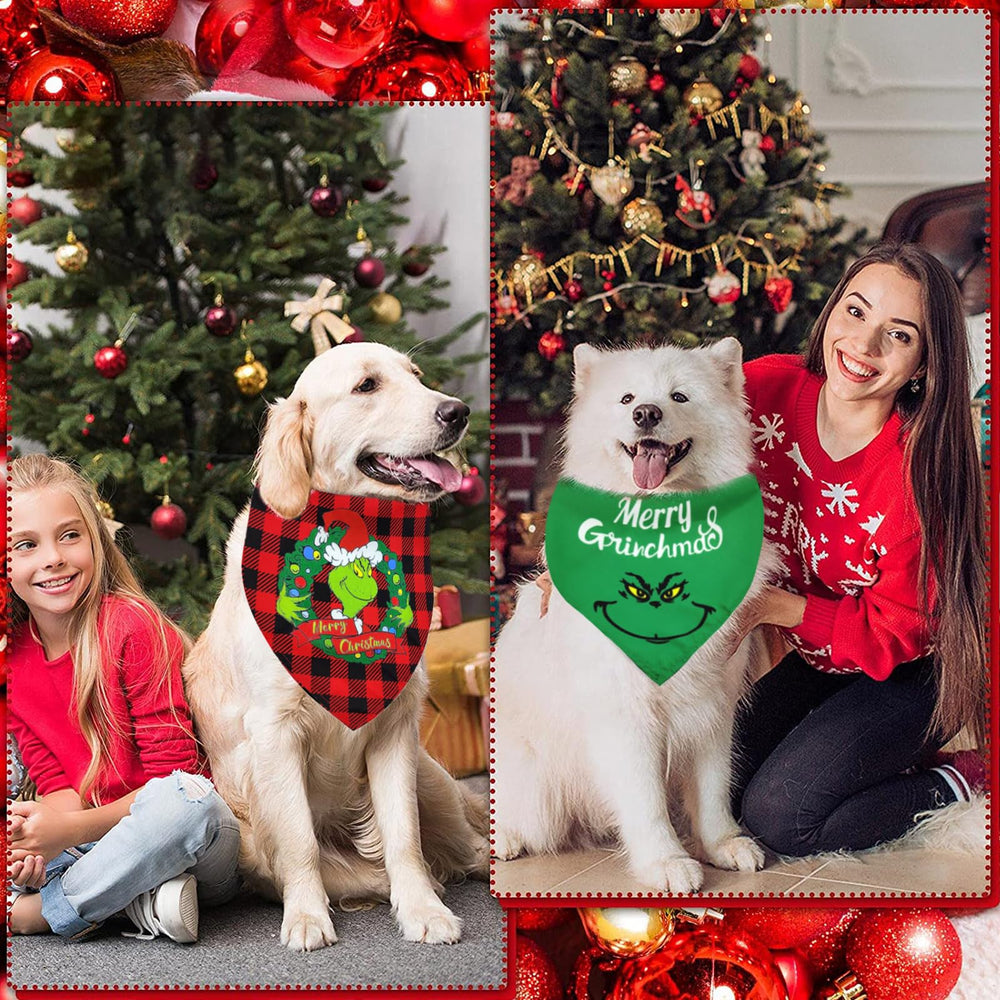 Midufrry Christmas dog bandana soft fabric for comfortable all-day wear.