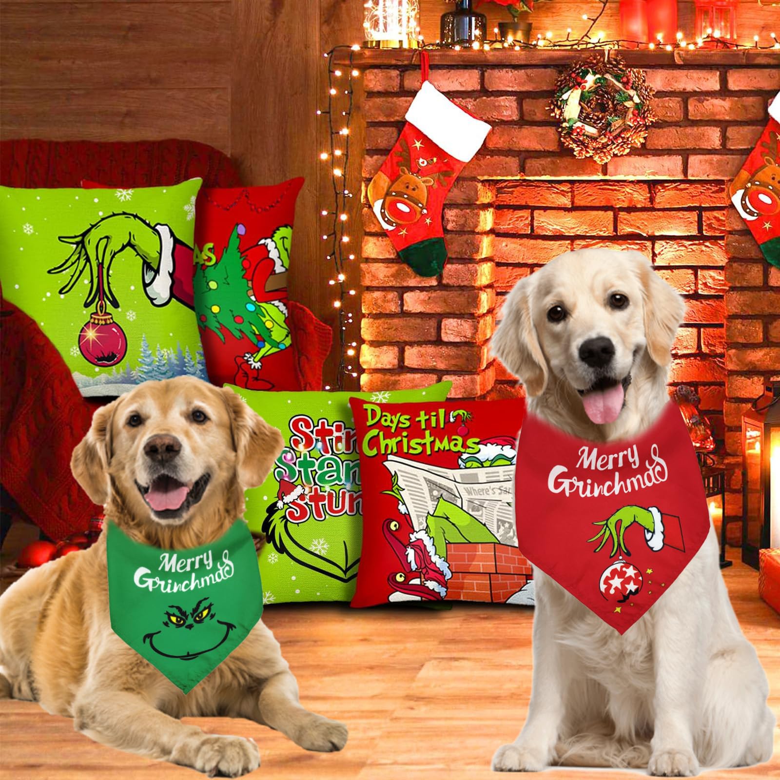 Midufrry Christmas dog bandana triangle style offers versatile, foldable fit.
