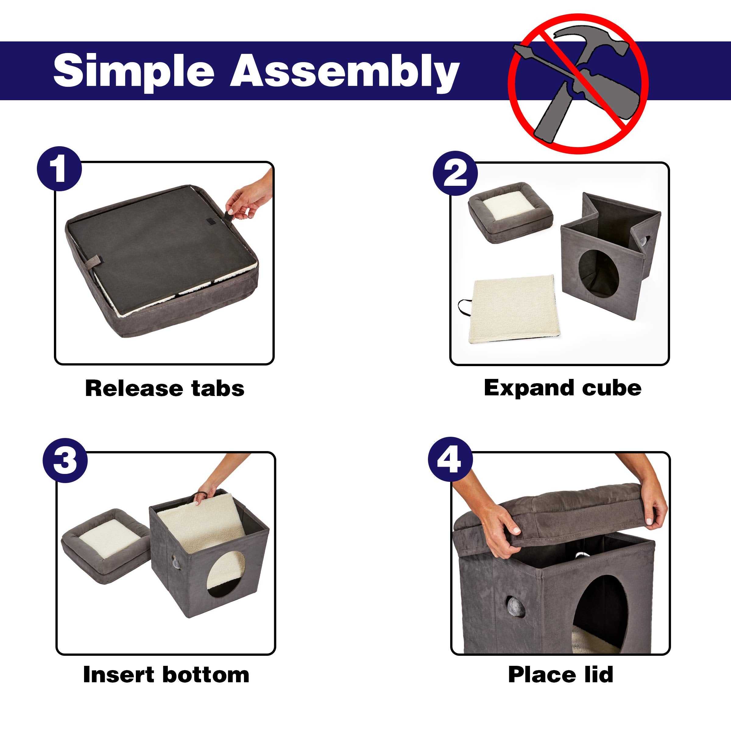 MidWest Homes for Pets Cat Cube foldable setup for quick assembly and storage.