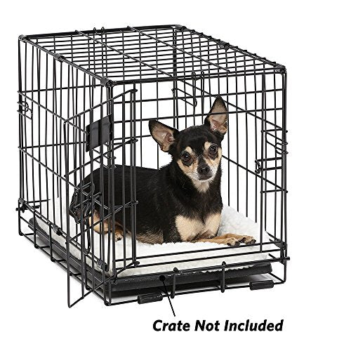 MidWest QuietTime XXS bed inside an 18-inch crate, snug for tiny dogs and cats.