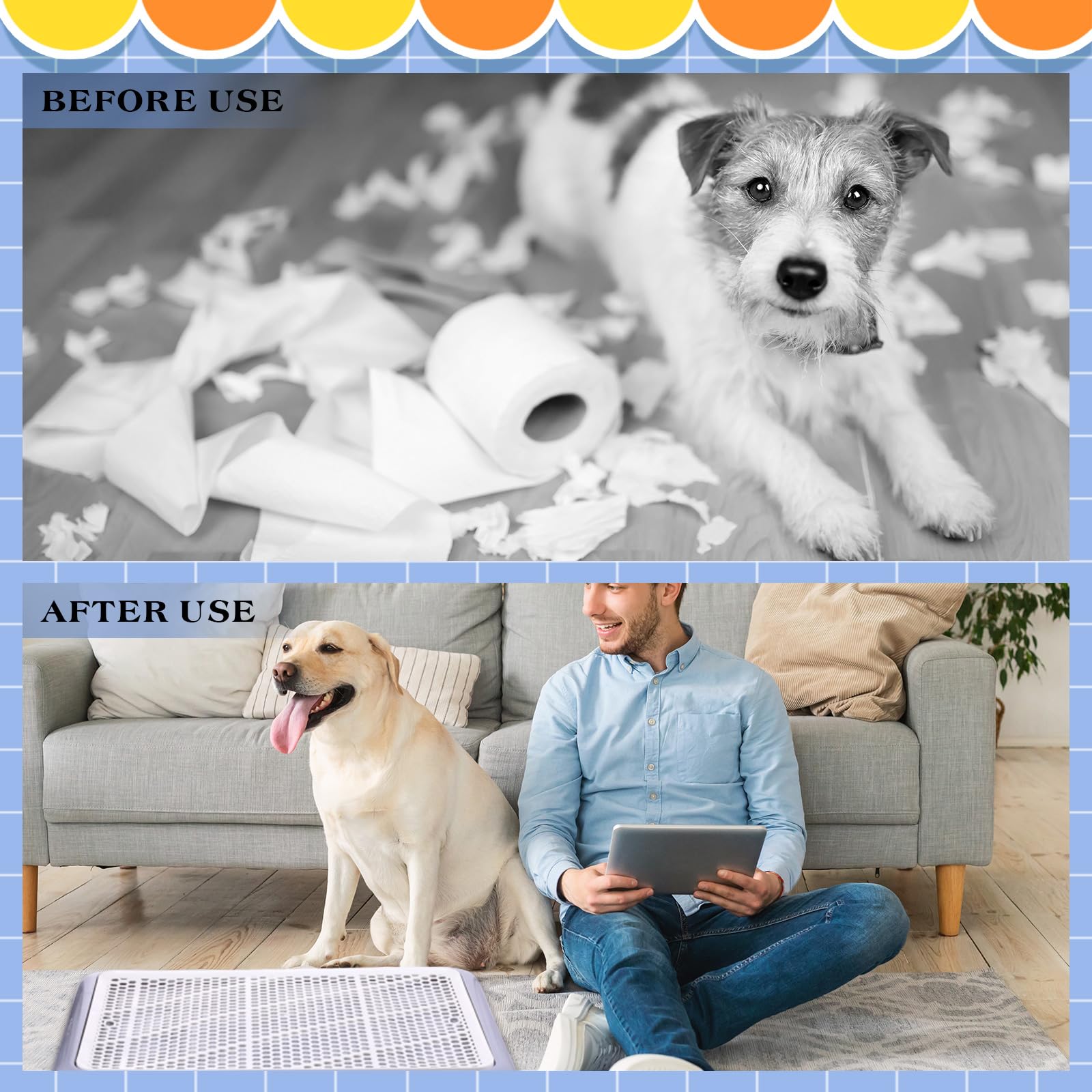 Mifoci large 25.59 by 18.90 inch tray provides roomy space for dogs.