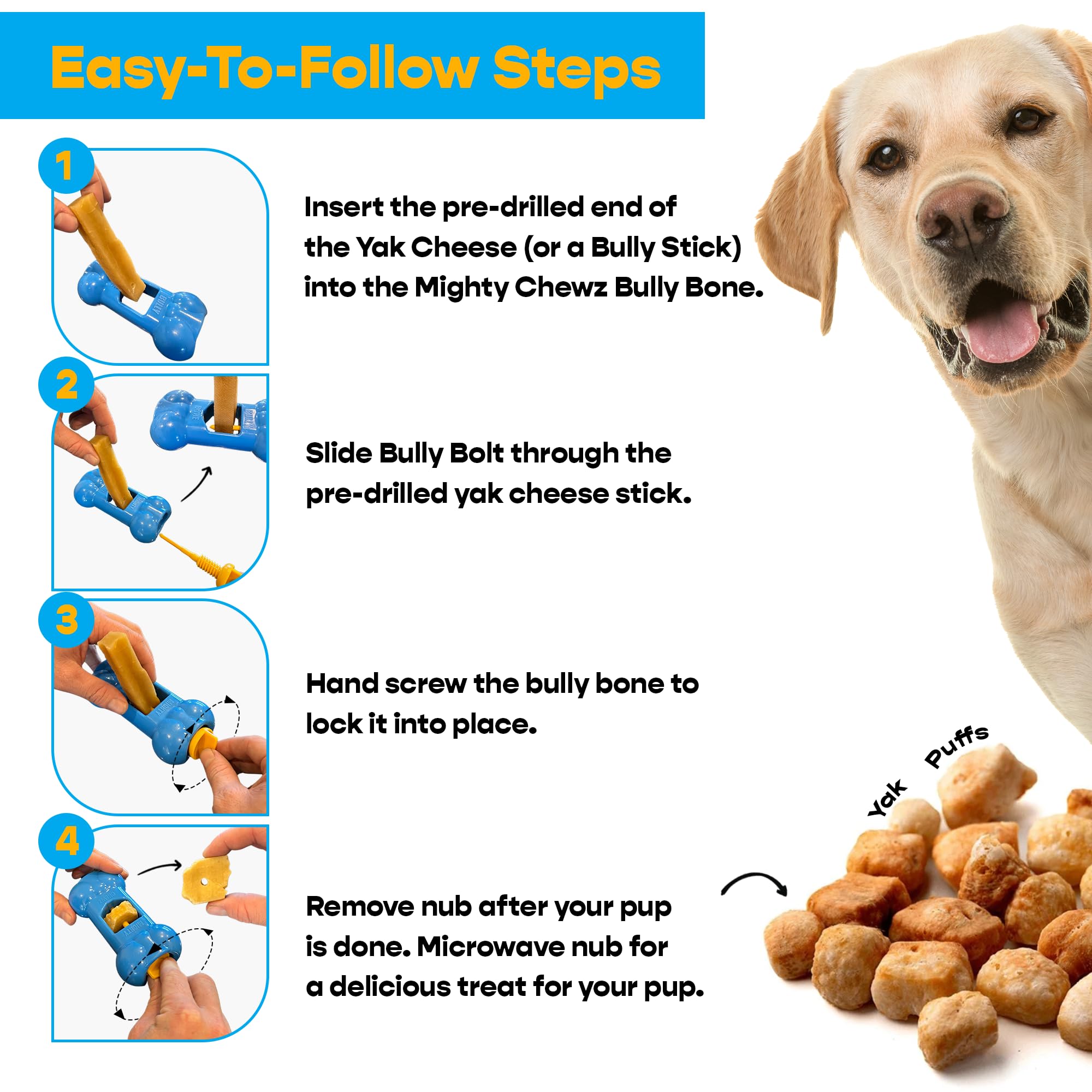 Tamaño extra grande para perros fuertes, con el Pack Mighty Chewz