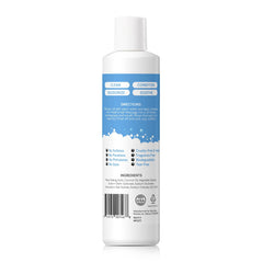 Mighty Meow ingredients page highlights natural trio for gentle cleansing and coat softness.
