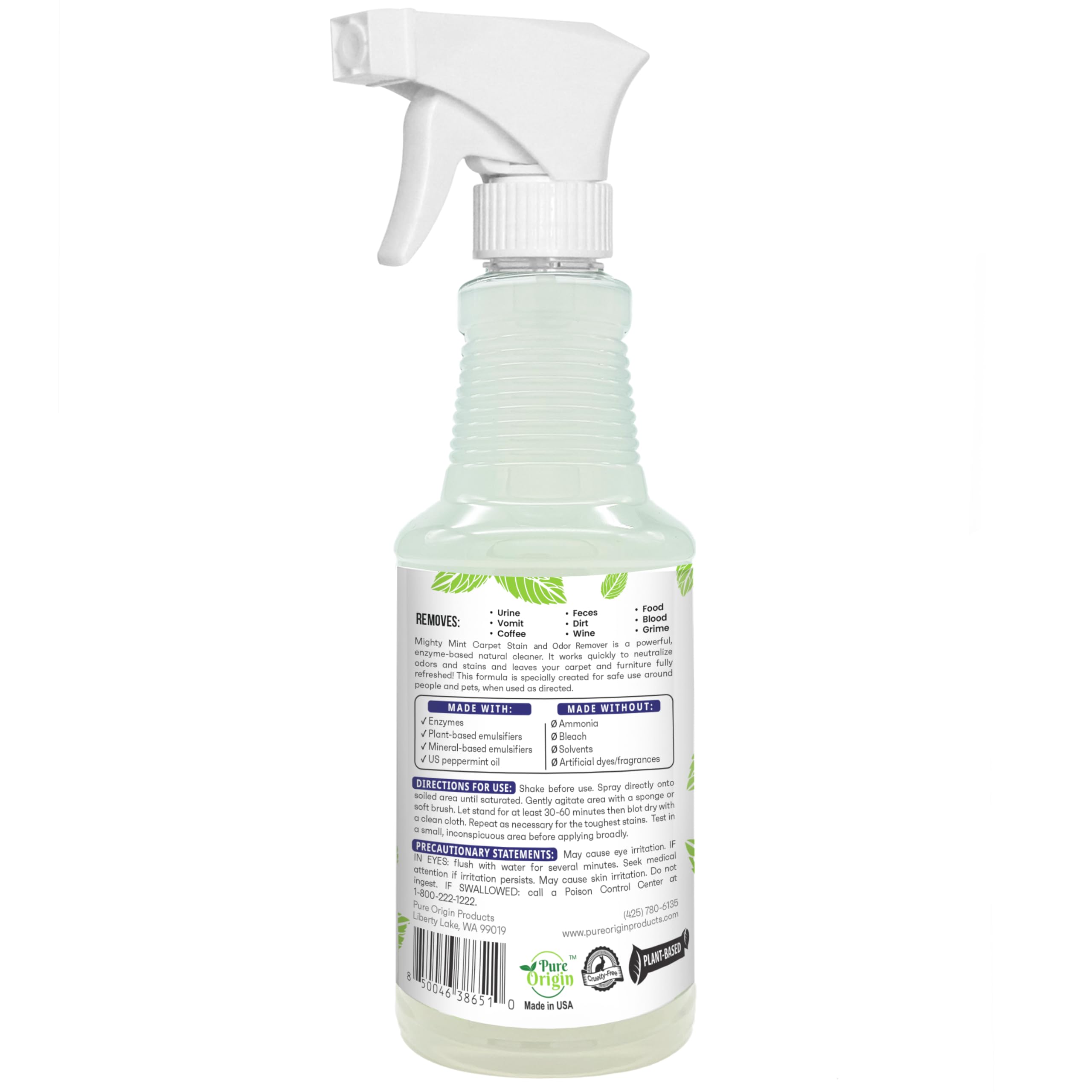 Mighty Mint 16oz bottle ready for pet-friendly home cleaning