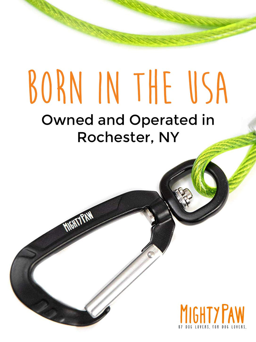 Mighty Paw leash teething puppies with chew-resistant cable.