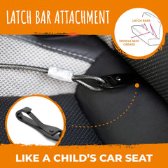 Mighty Paw dog seat belt aviation-aluminum-carabiner highlights lightweight, strong carabiner for secure restraint.
