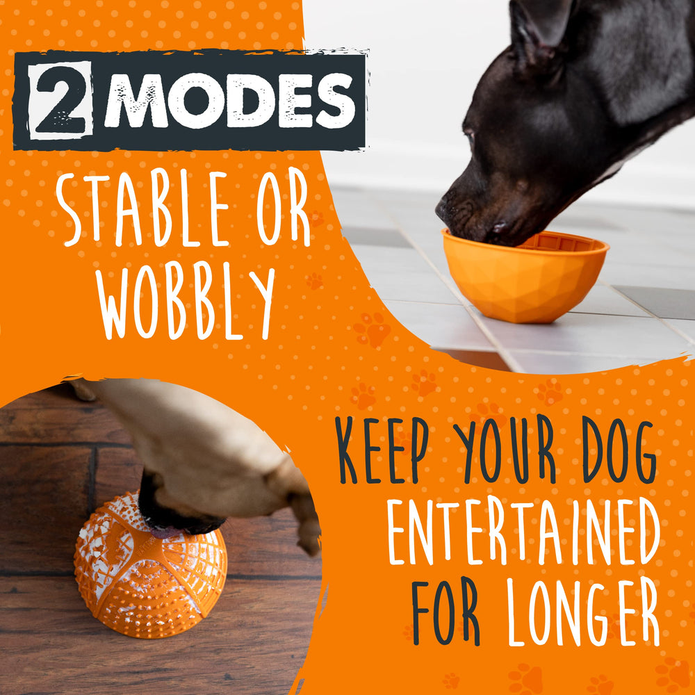 Mighty Paw dog slow feeder bowl in wobble mode sparks playful problem-solving during meals.