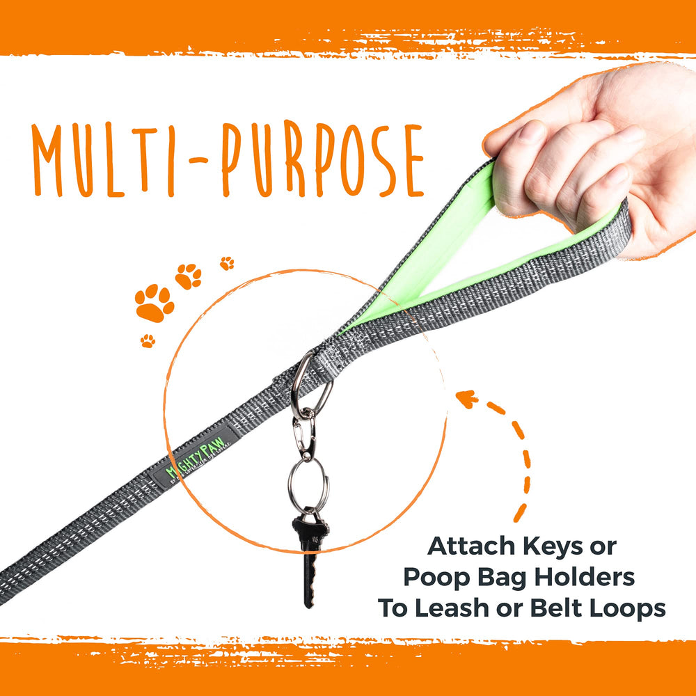 Mighty Paw Dog Tag Carabiner Clip used for poop bag holder on leash