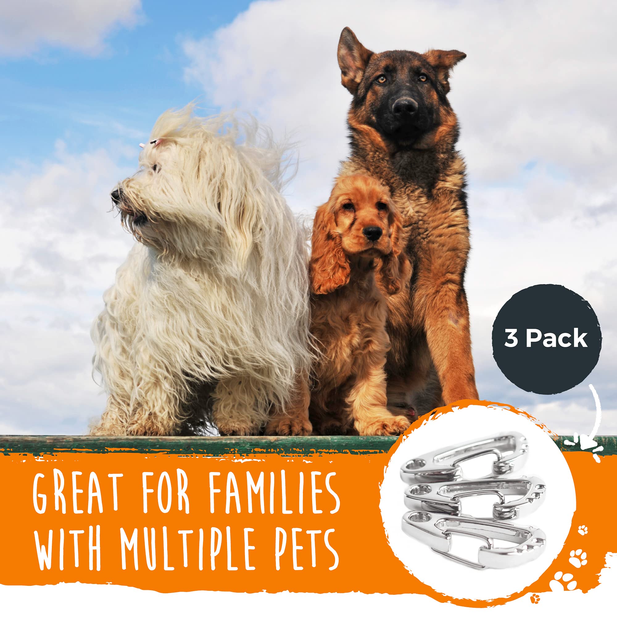 Mighty Paw Dog Tag Carabiner Clip weather-resistant material suitable for outdoors
