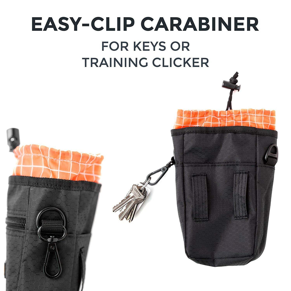 Mighty Paw dog treat bag with reflective belt enhances safety at dusk