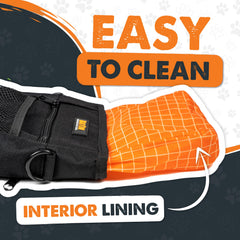 Mighty Paw dog treat pouch magnetic clasp in action keeping treats secure on busy routes.
