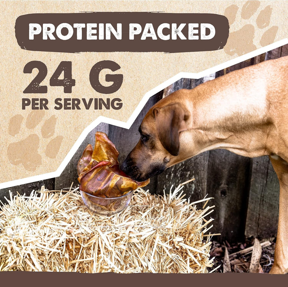 Mighty Paw Half Pig Ears single-ingredient image emphasizes simple, natural treat