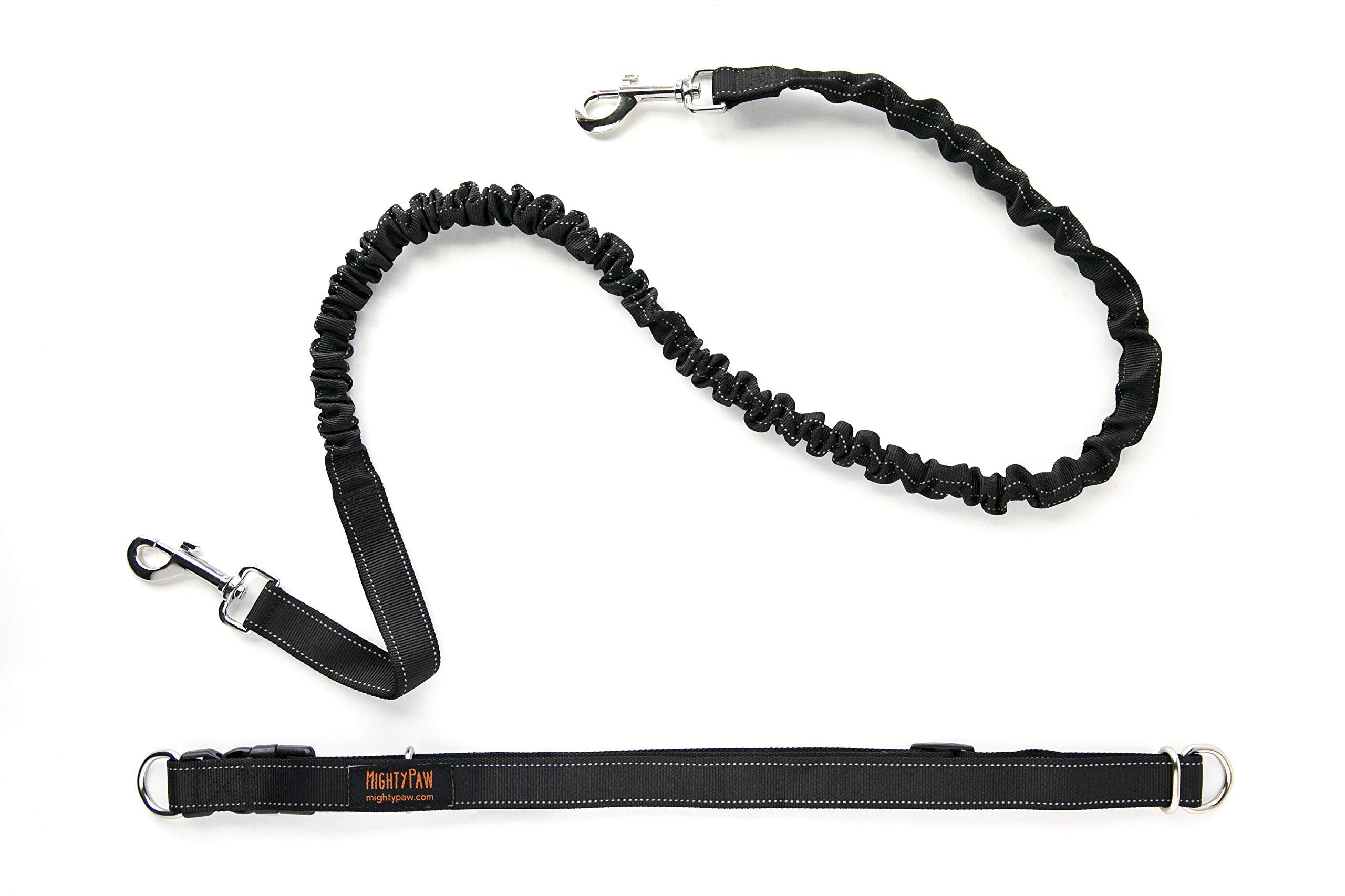Mighty Paw hands-free leash waist belt setup for comfortable hands-free walks