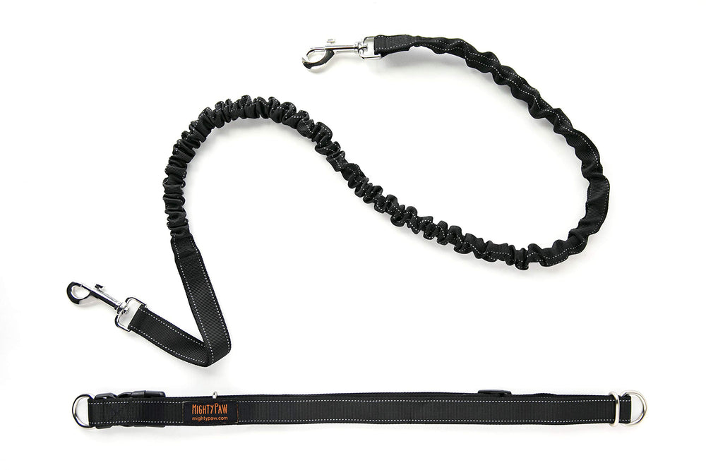 Mighty Paw hands-free leash waist belt setup for comfortable hands-free walks