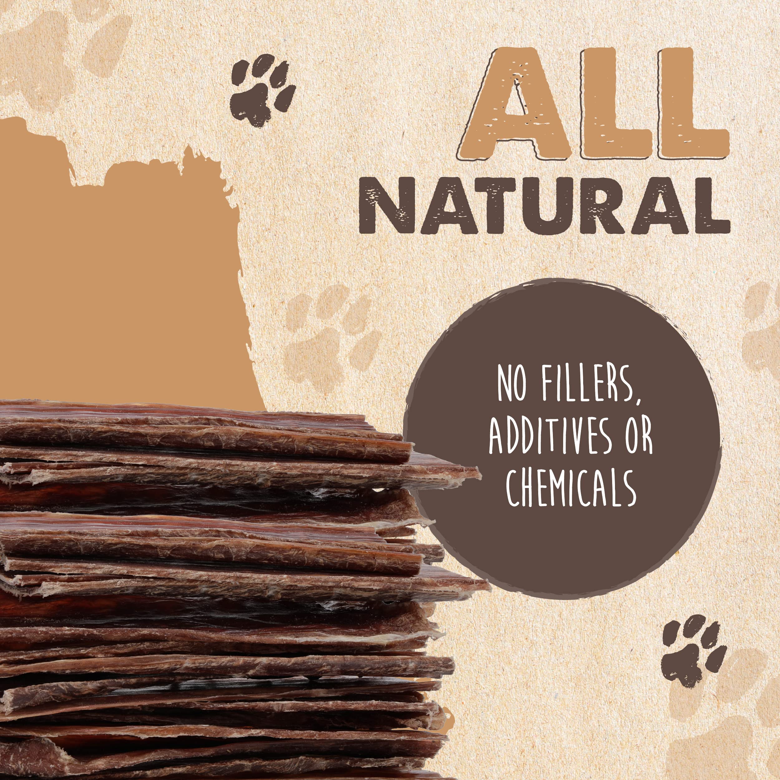 Mighty Paw Naturals beef gullet jerky serving, ready for versatile chews.