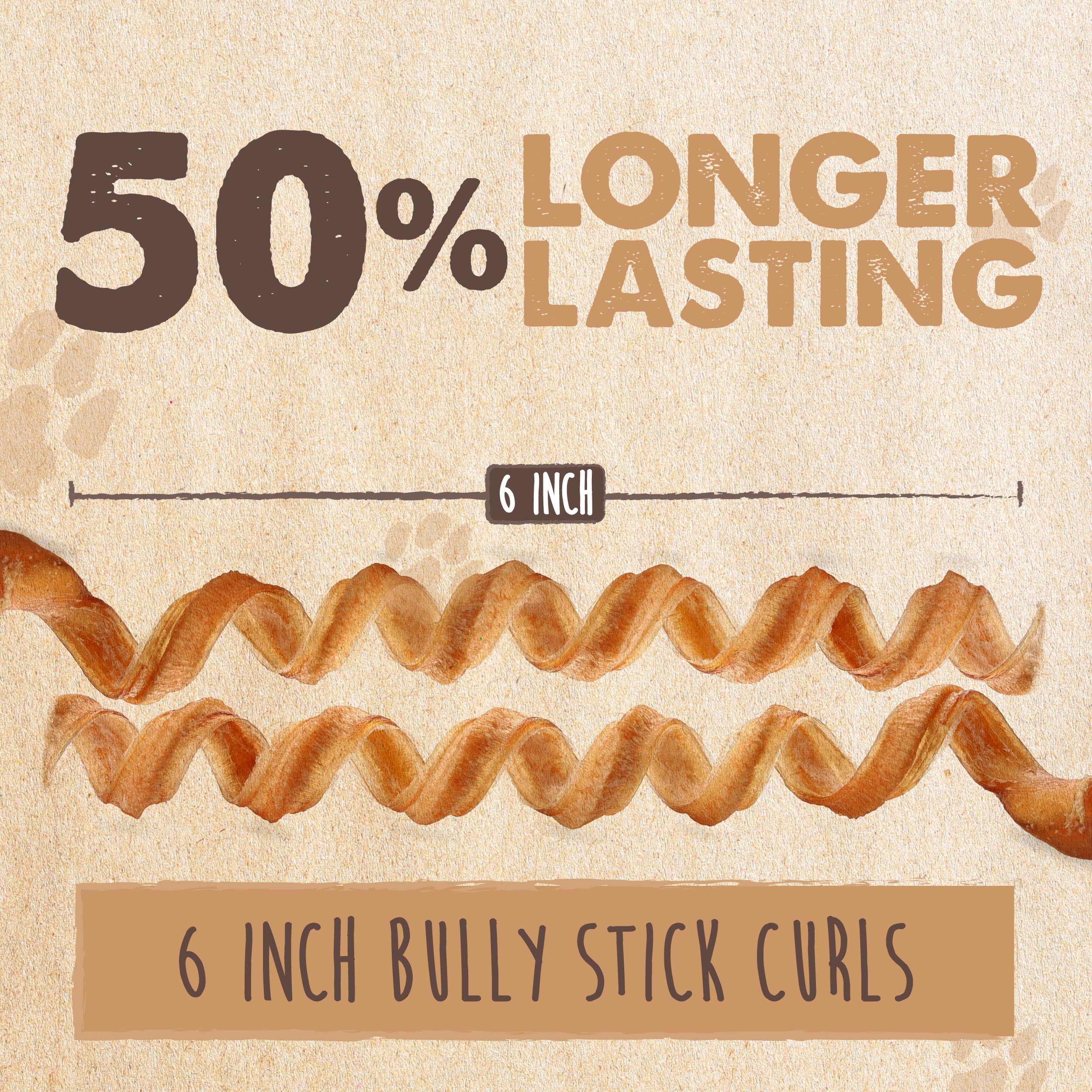 Mighty Paw Naturals Curly Bully Sticks con olor reducido