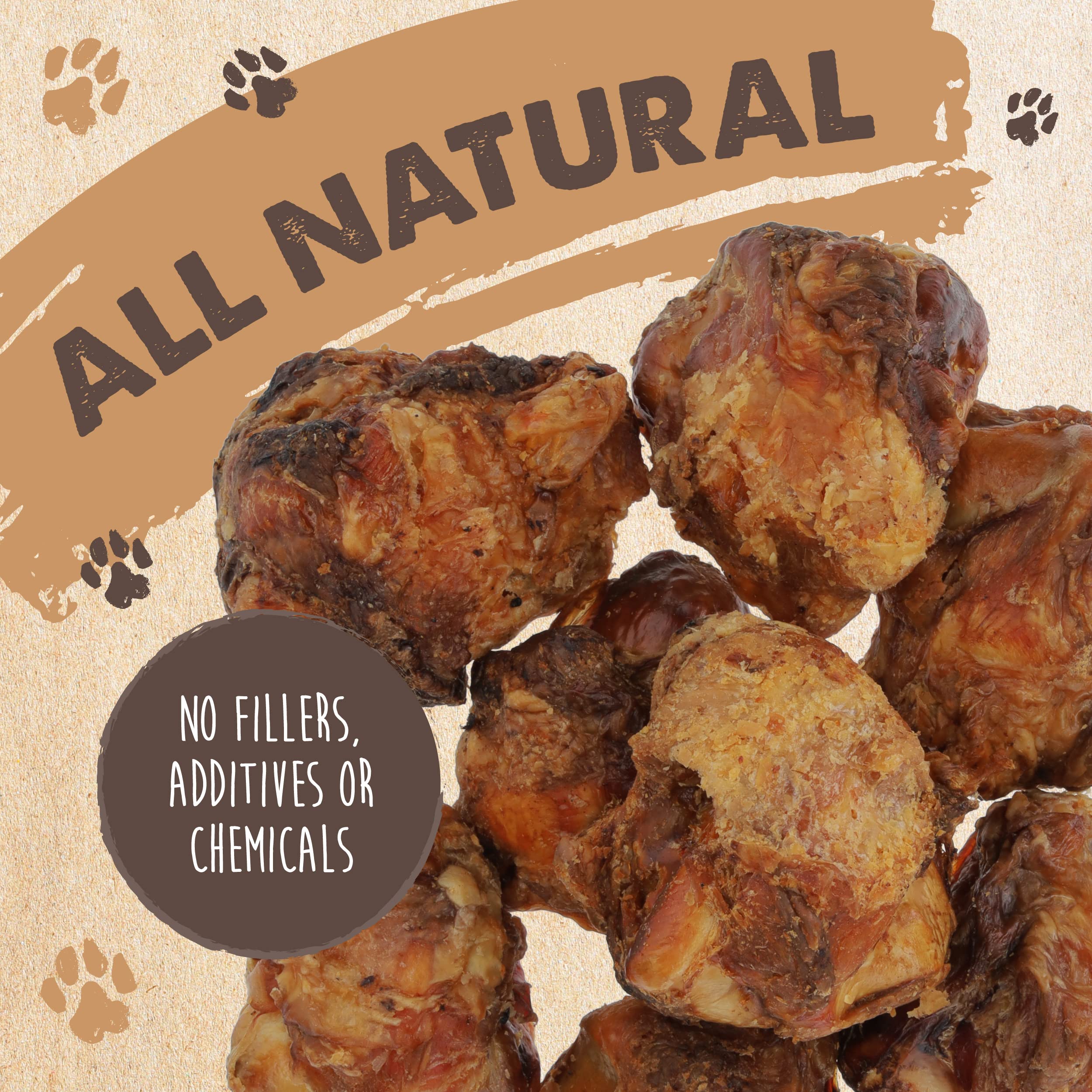 Mighty Paw Naturals knuckle bones closeup durable chew for boredom relief