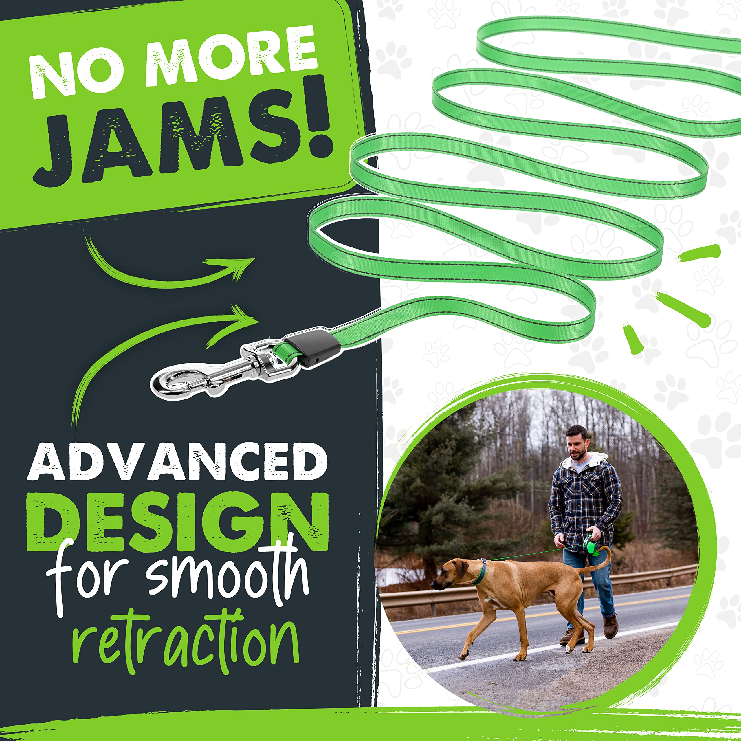 Mighty Paw reflective nylon tape increases visibility during walks.