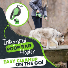 Mighty Paw leash with U-shaped guide for smooth retraction.