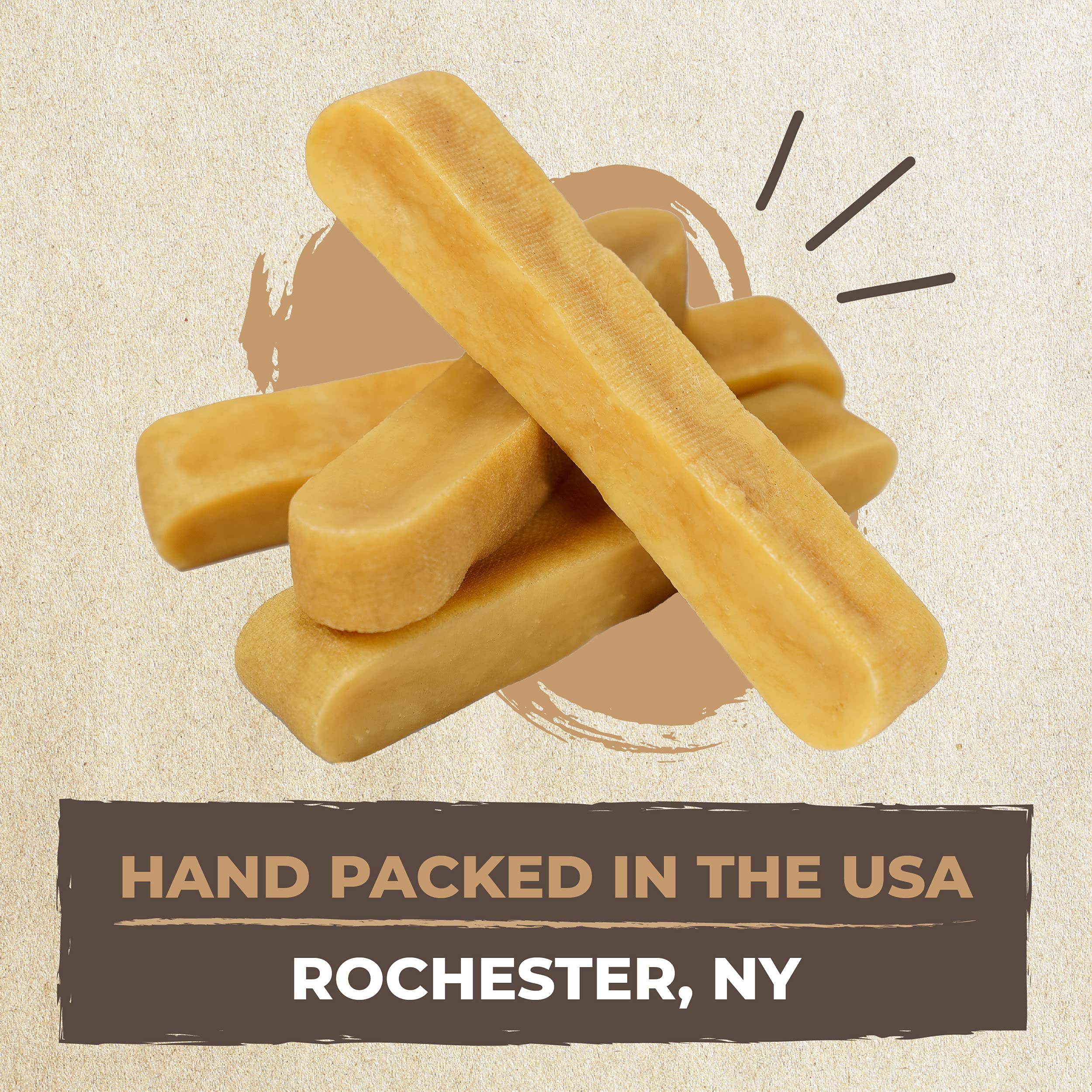 Mighty Paw Yak Cheese Chews on kitchen counter, odor-free snack choice.