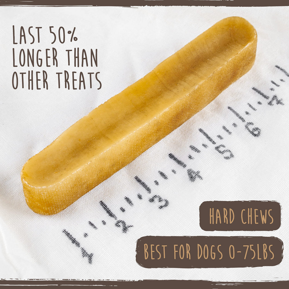 Mighty Paw yak-cheese-chews lactose-free label displayed on packaging for easy scanning.