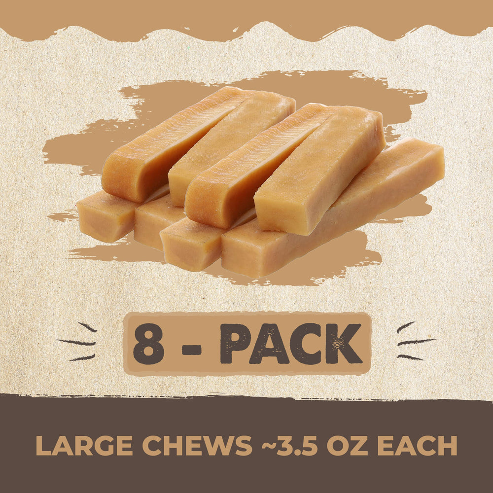 Mighty Paw Yak Cheese Chews large dog bite close-up for power chewers up to 75 lbs