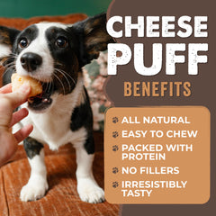 Mighty Paw Yak Cheese Puffs ingredients: yak milk, cow milk, salt and lime juice