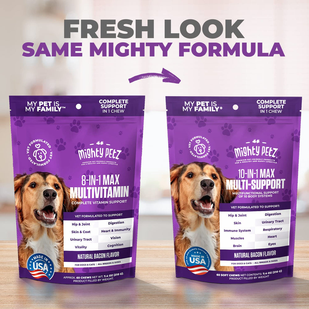 Mighty Petz MAX dog chew closeup aiding daily vitality and joint comfort.