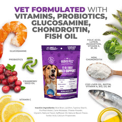 Mighty Petz MAX immunity support label promoting immune and skin health.