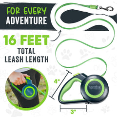 Mighty Paw anti-slip-handle provides secure one-handed control on walks.