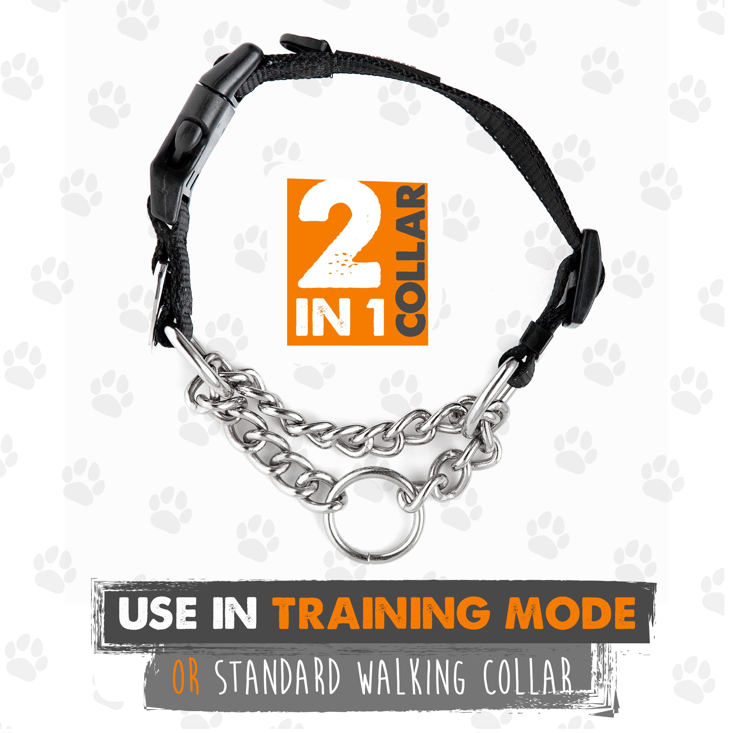 Mighty Paw stainless chain closeup demonstrates long-lasting strength and weather resistance.