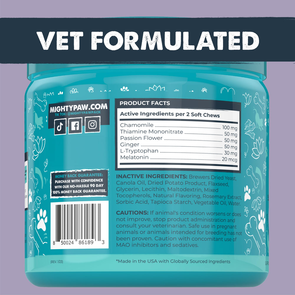 Mighty Paw USA-made label signals quality and pet-safe ingredients
