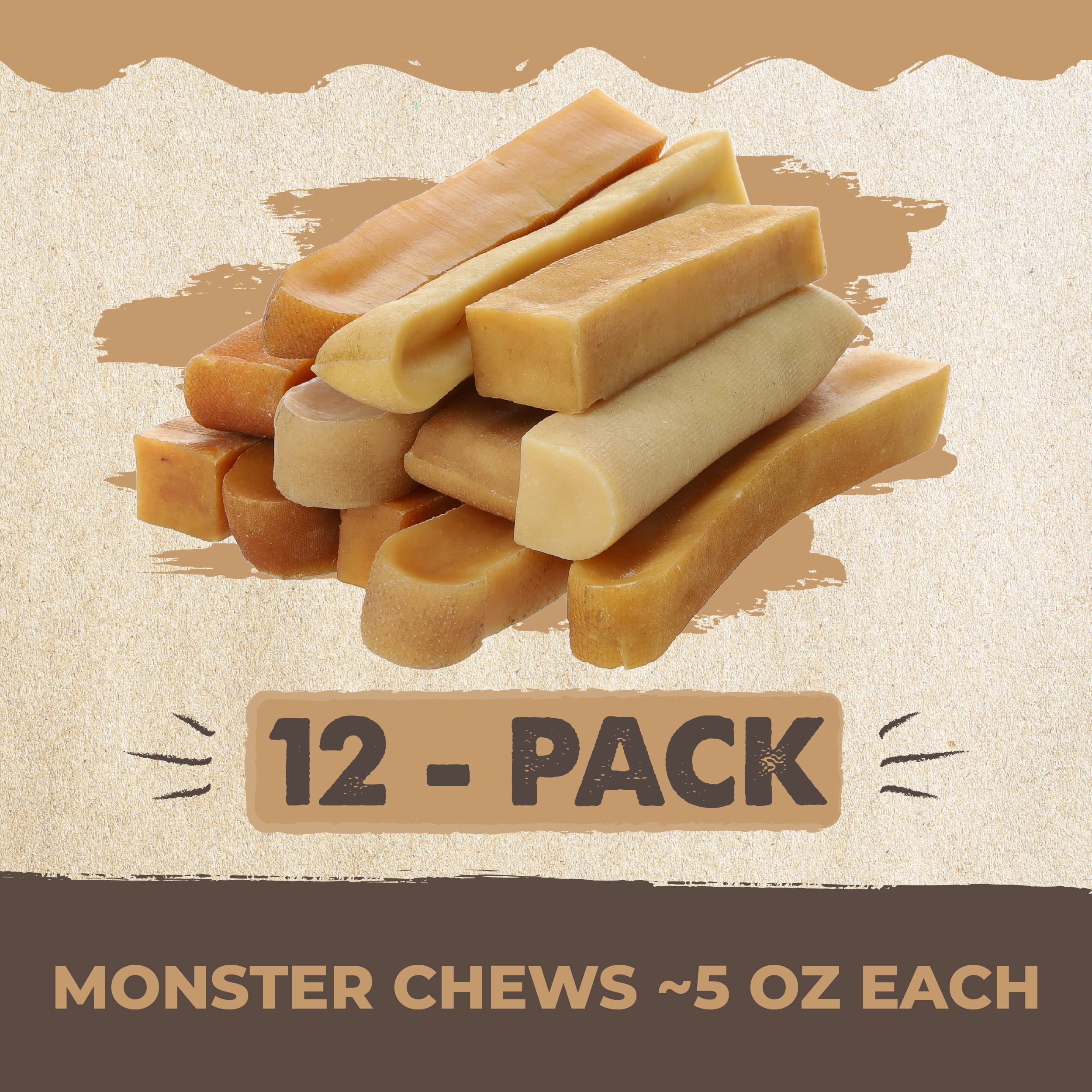 Mighty Paw Yak Cheese Chews packaging with safe chew tips and cheese puffs option