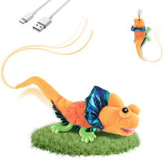 Migipaws cat toy lizard front orange encourages active indoor play.