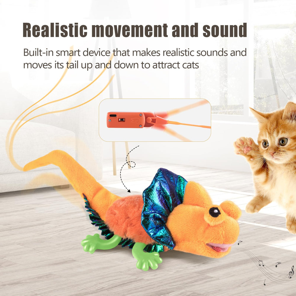 Migipaws cat toy lizard wall-hanging for easy self-play.