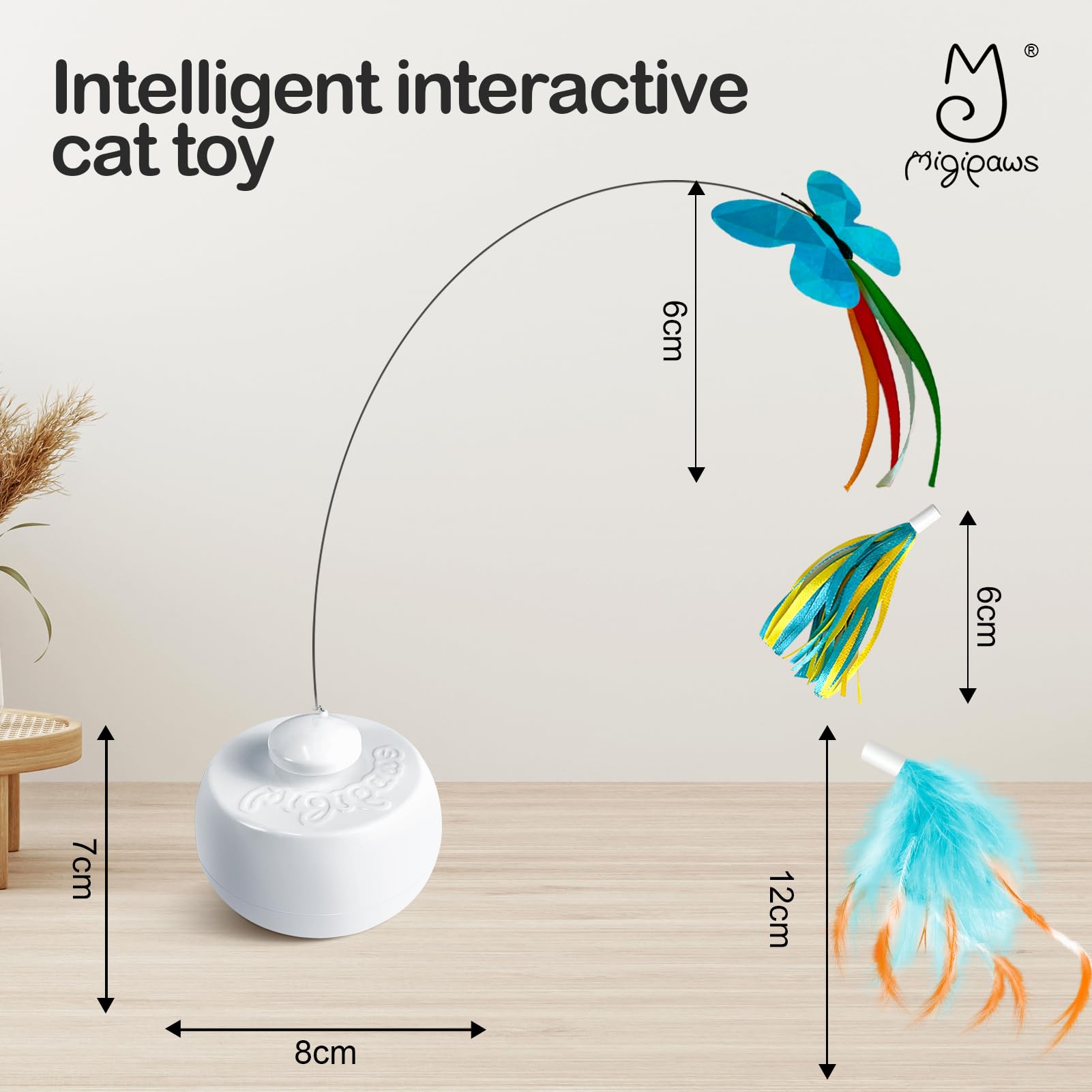 Migipaws cat toy encourages chasing and pawing for exercise.