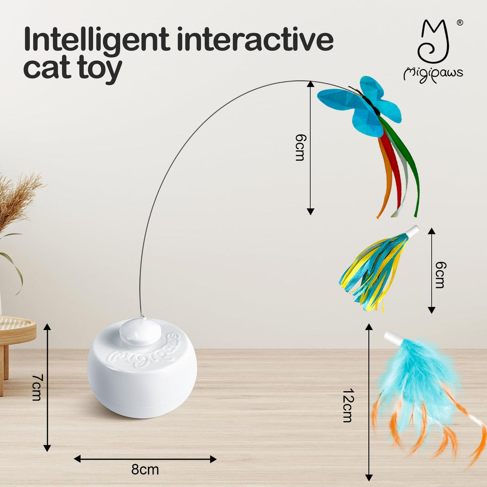 Migipaws cat toy encourages chasing and pawing for exercise.
