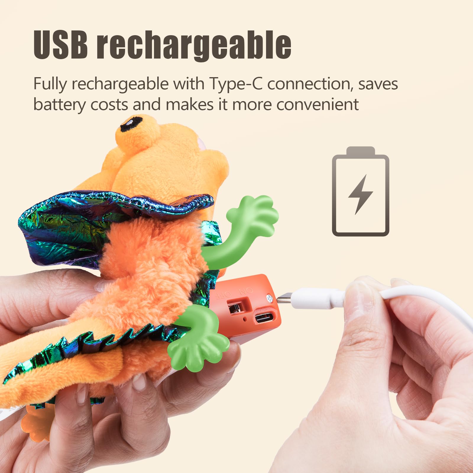 Migipaws cat toy soft plush finish offers safe cuddly play.