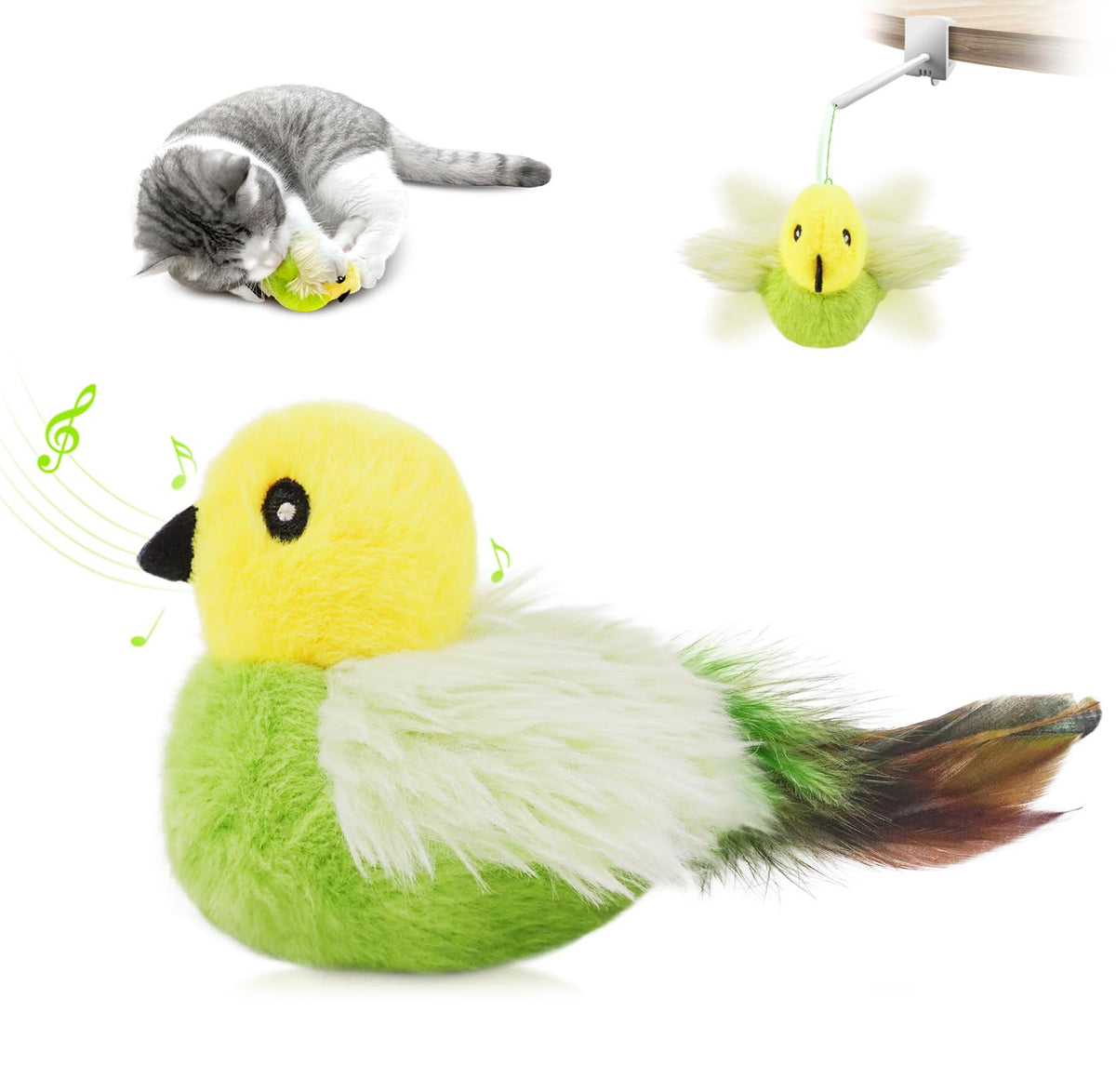 Migipaws flappy bird toy setup for interactive indoor play and hanging action.
