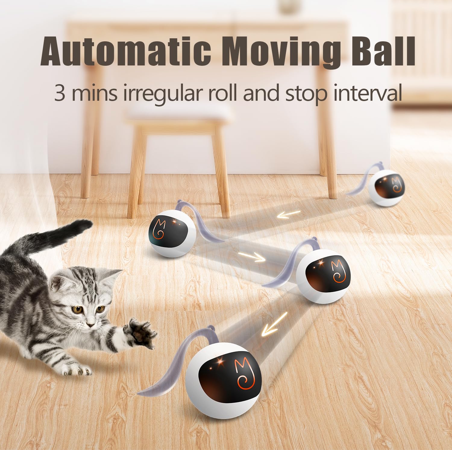 Migipaws fluffy tail attachment enhances interactive play and pounce sessions.