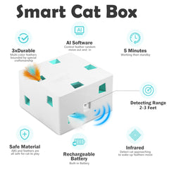 Migipaws Migibox Plus side holes shown, promoting paw-pouncing play.