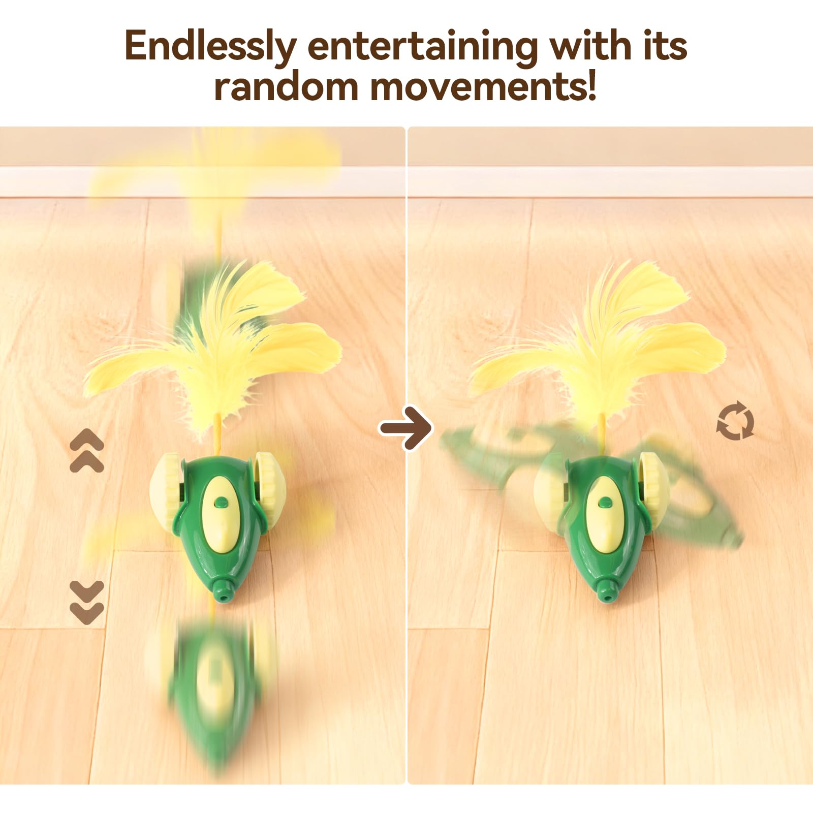 Migipaws MigiCar interactive play showcases varied motions that mimic real prey.