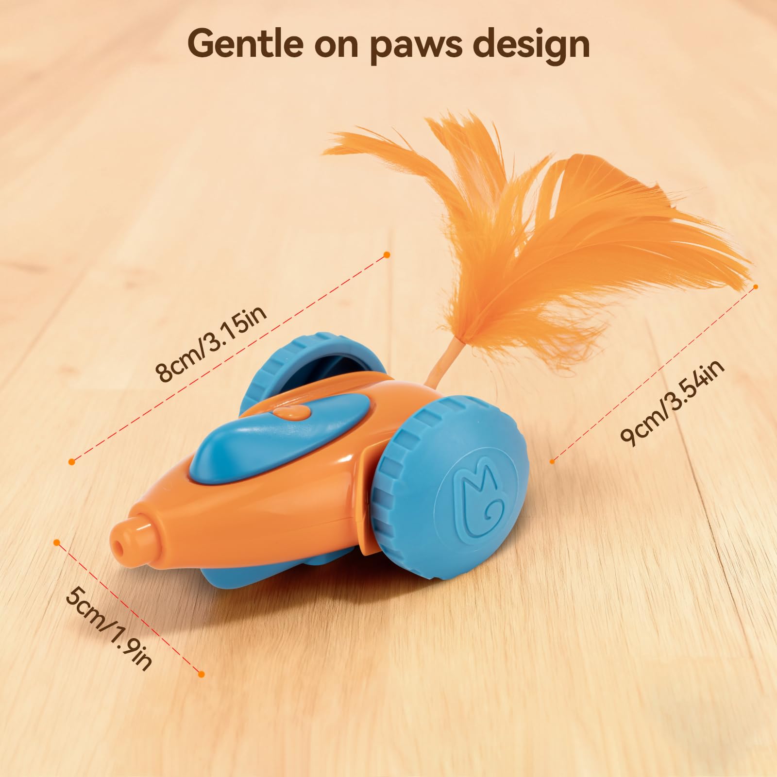 Migipaws Migicar rechargeable battery powers up to an hour.