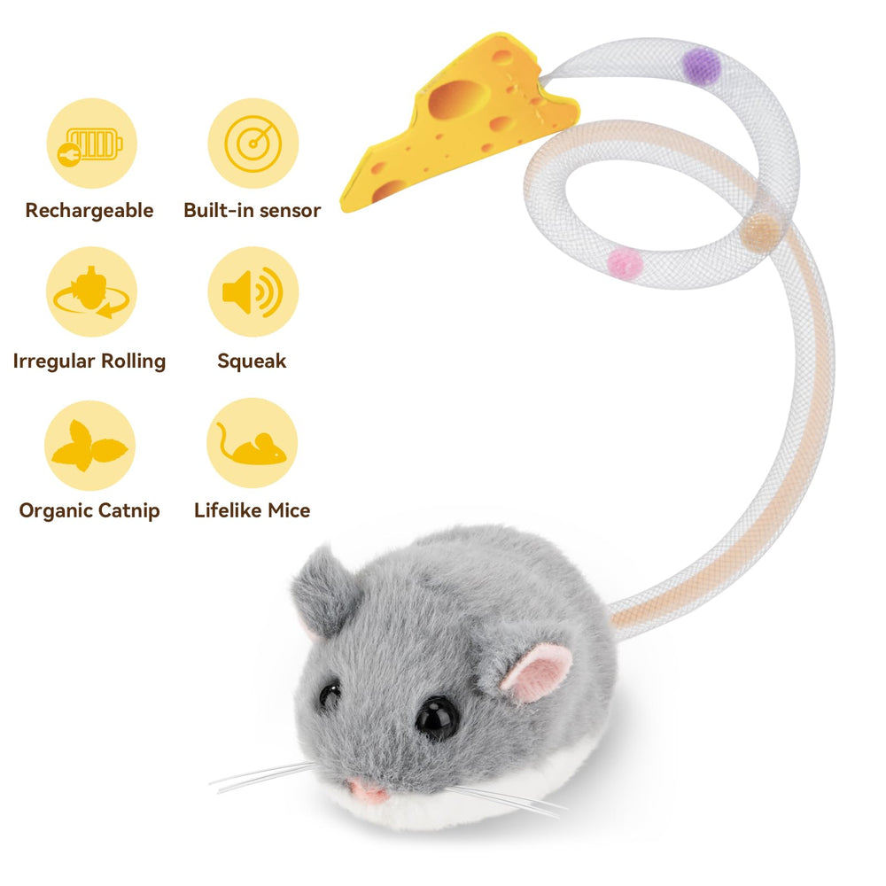 Migipaws Migimouse: carga recargable para días de juego sin interrupciones.
