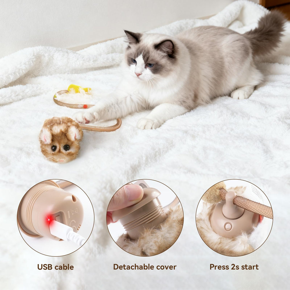 Migipaws Migimouse removable catnip insert sustains attraction.