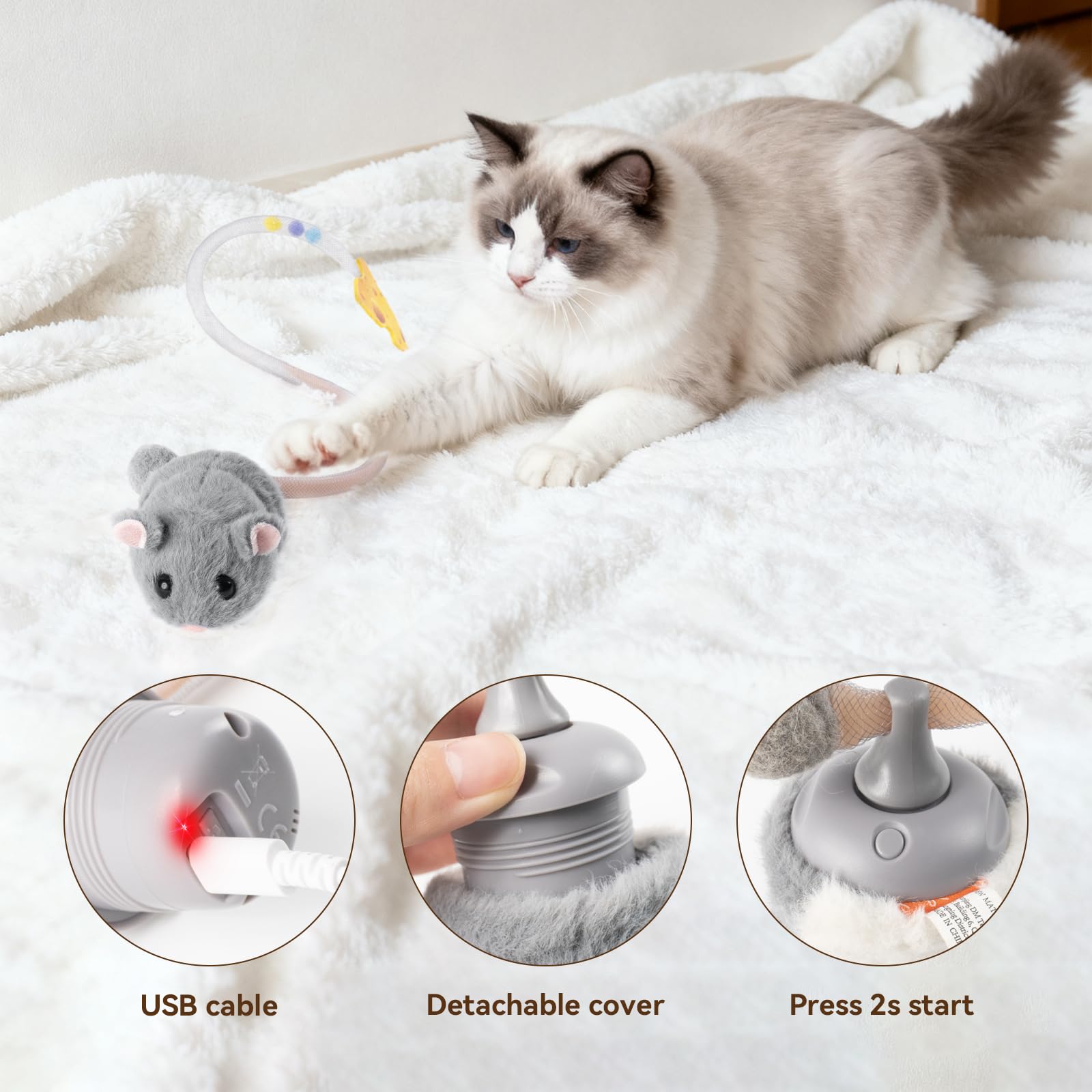 Migipaws Migimouse: cola elástica resistente a mordidas y arañazos.